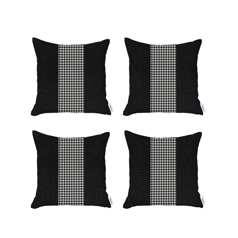 Set of 4 Houndstooth Pillow Covers