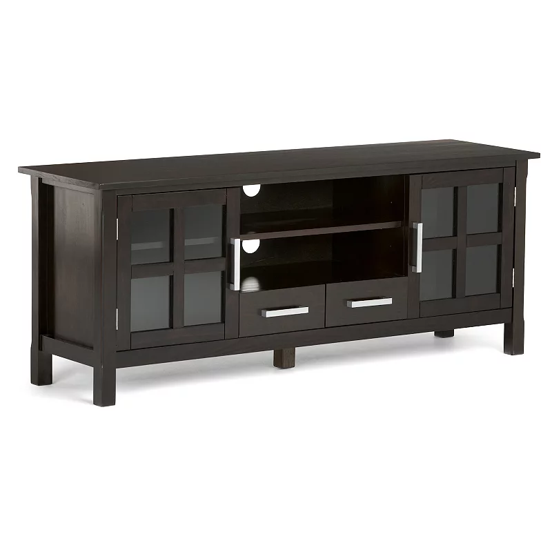 Simpli Home Kitchener Solid Wood 60 in. Wide Contemporary TV Media Stand