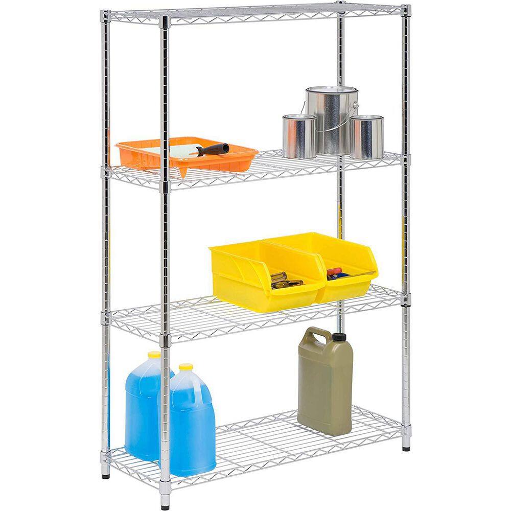 HDX 4-Tier Steel Wire Shelving Unit in Chrome (36 in. W x 54 in. H x 14 in. D) E3590137OBH4THD