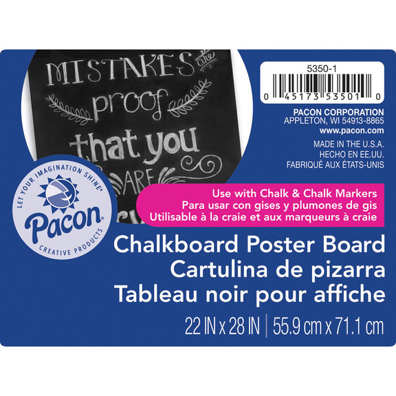 Pacon PAC53501 Chalkboard Poster Board 25 Sheets