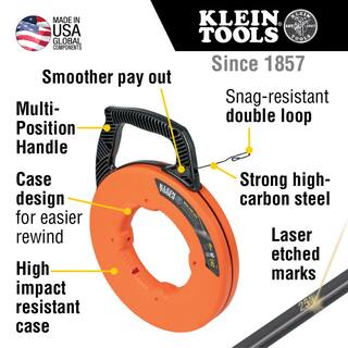 Klein Tools 240 ft. Steel Fish Tape and 13 in. Flexible Fish Tape Leader M2O41534KIT