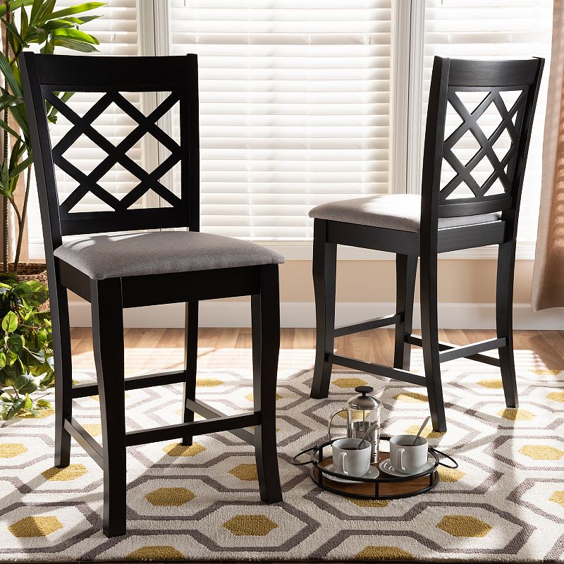 Baxton Studio Alora Counter Stool 2-piece Set