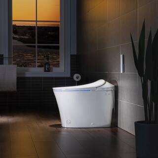 WOODBRIDGE Intelligent Comfort Height 1-Piece 1.1 GPF1.6 GPF Dual Flush Elongated Toilet in White Seat Included HT0062