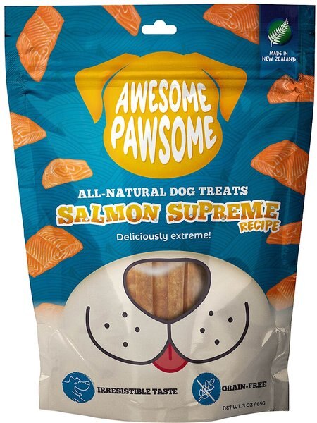 Awesome Pawsome Salmon Supreme Recipe Dog Treats， 3-oz bag