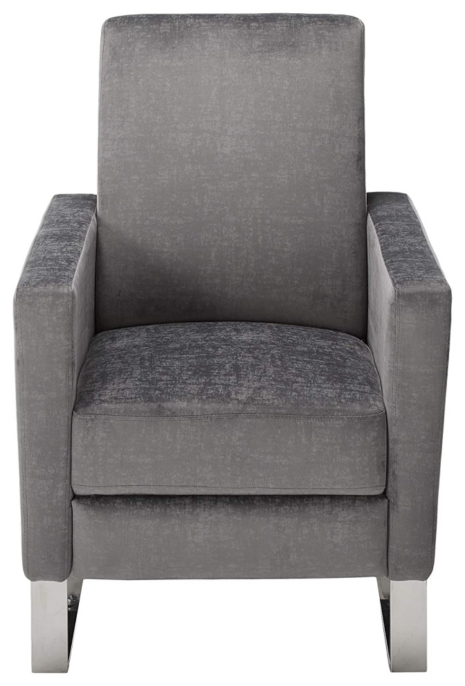 Modern Recliner Chair  Stainless Steel Legs With Padded Seat  ampTrack Arms  Gray   Contemporary   Recliner Chairs   by Declusia  Houzz