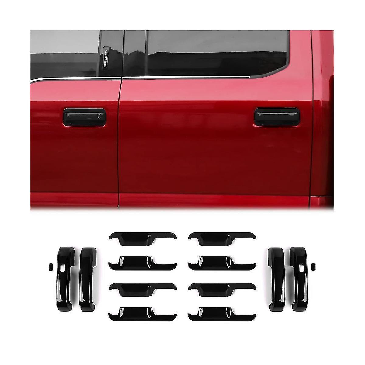 For 2015-2020 Door Handles Covers + Door Bowl Protector Covers Trim Accessories - Abs Black