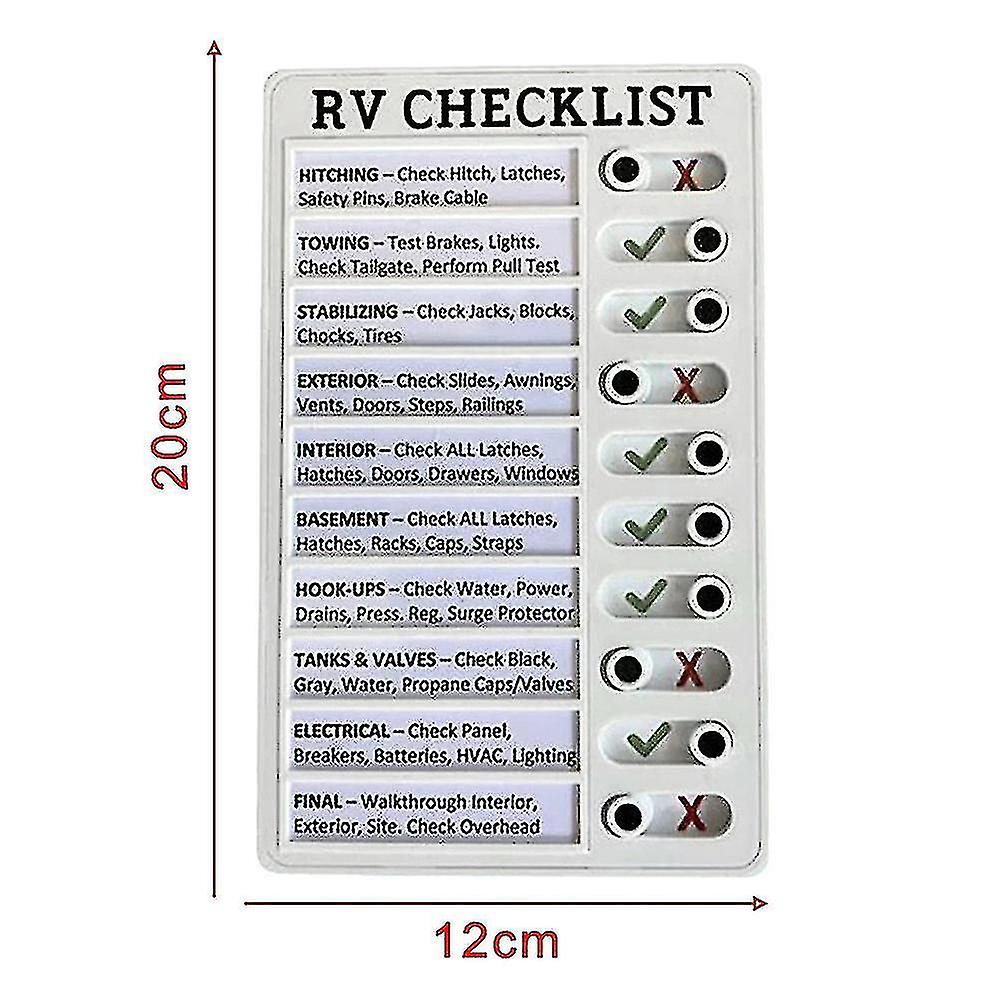 Reusable Memo Plastic Sheet Rv Checklist El