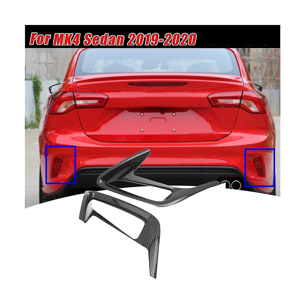 1pair Rear Foglight Cover Trim For Focus Mk4 Sedan 2019-2020 Abs Carbon Fiber Fog Lamp Frame Exterior Styling