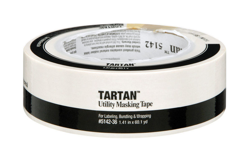 Tartan 1.41 in. W X 60.1 yd L Tan High Strength Masking Tape 1 pk