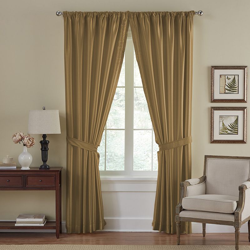 Elrene Home Fashions Versailles Faux Silk Blackout Window Curtain