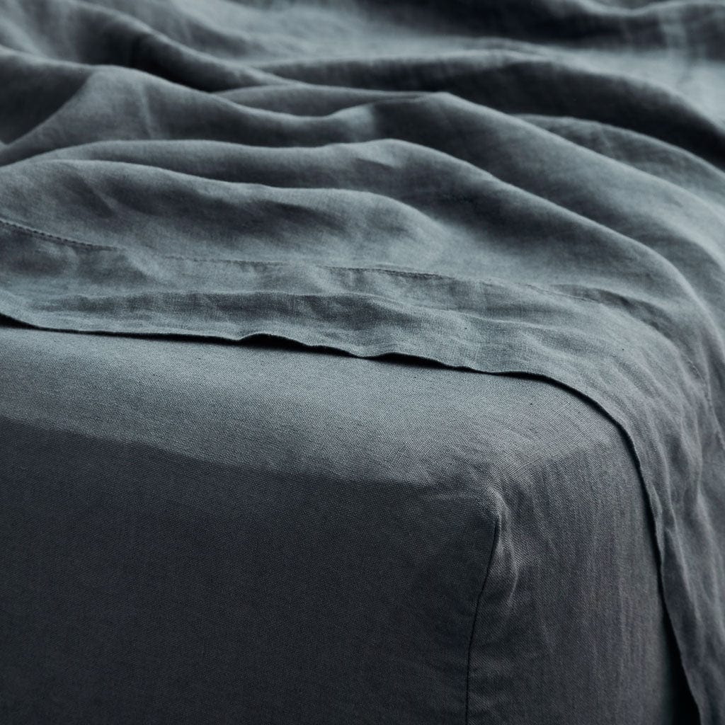 Stonewashed Linen Fitted Sheet