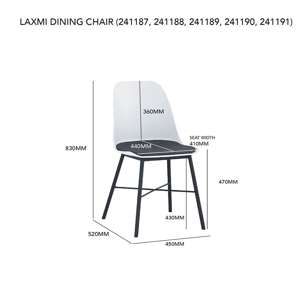 LAXMI Dining Chair - Grey & Black