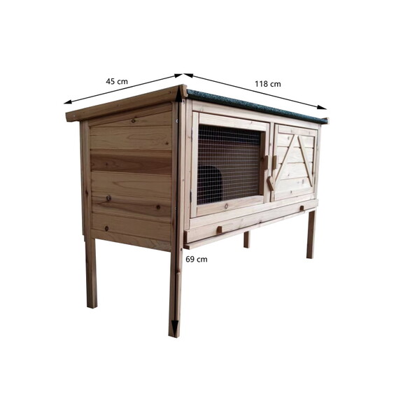 Outdoor wooden Rabbit Hutch with open up roof Guin...