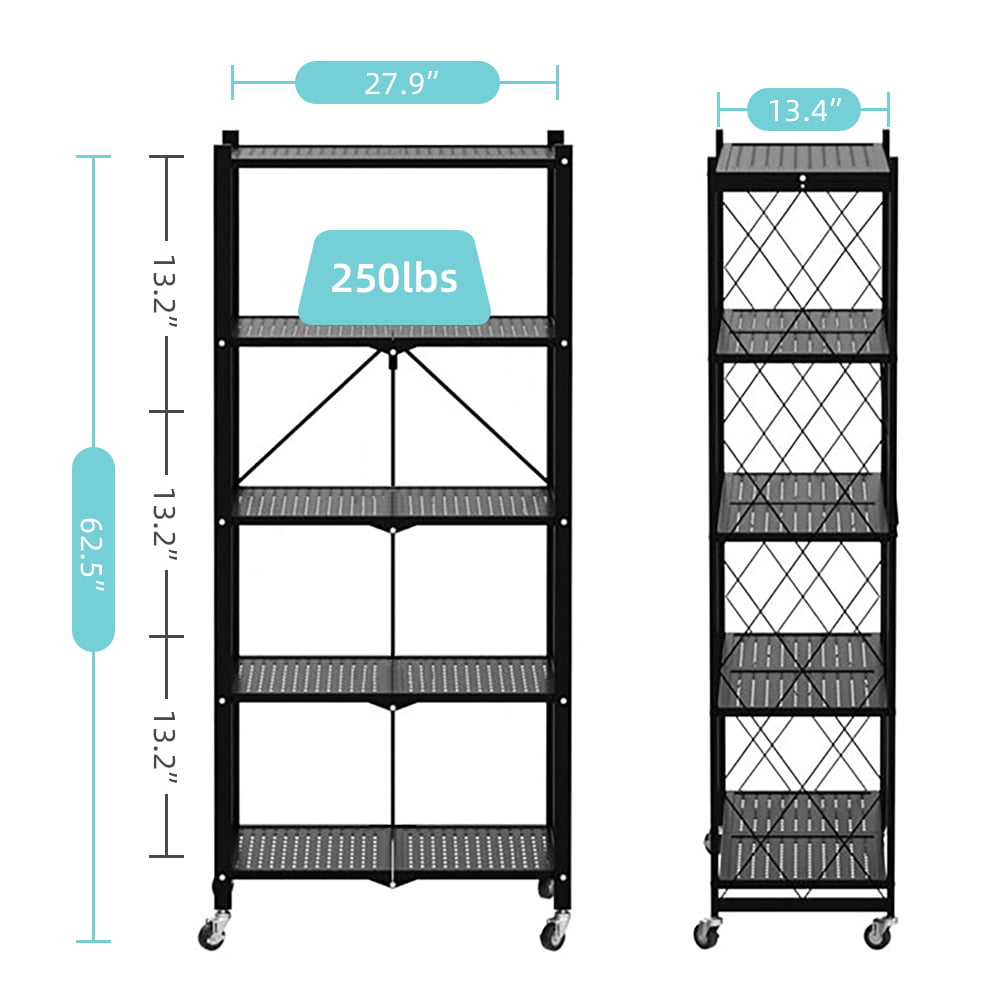 COOKCOK 5-Tier Storage Shelving Unit,Heavy Duty Metal Shelf 27.9