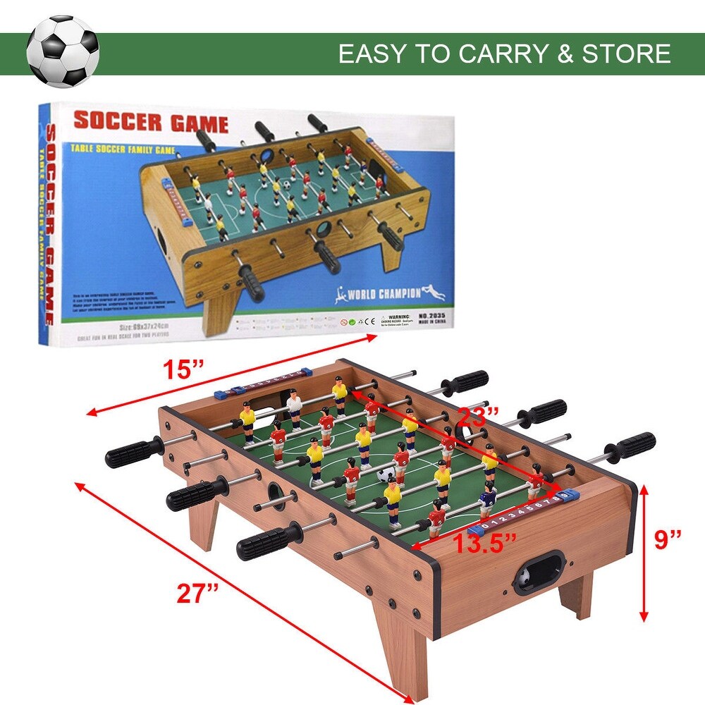 Costway 27'' Foosball Table Competition Game Room Soccer football   27'' x 15'' x 9''