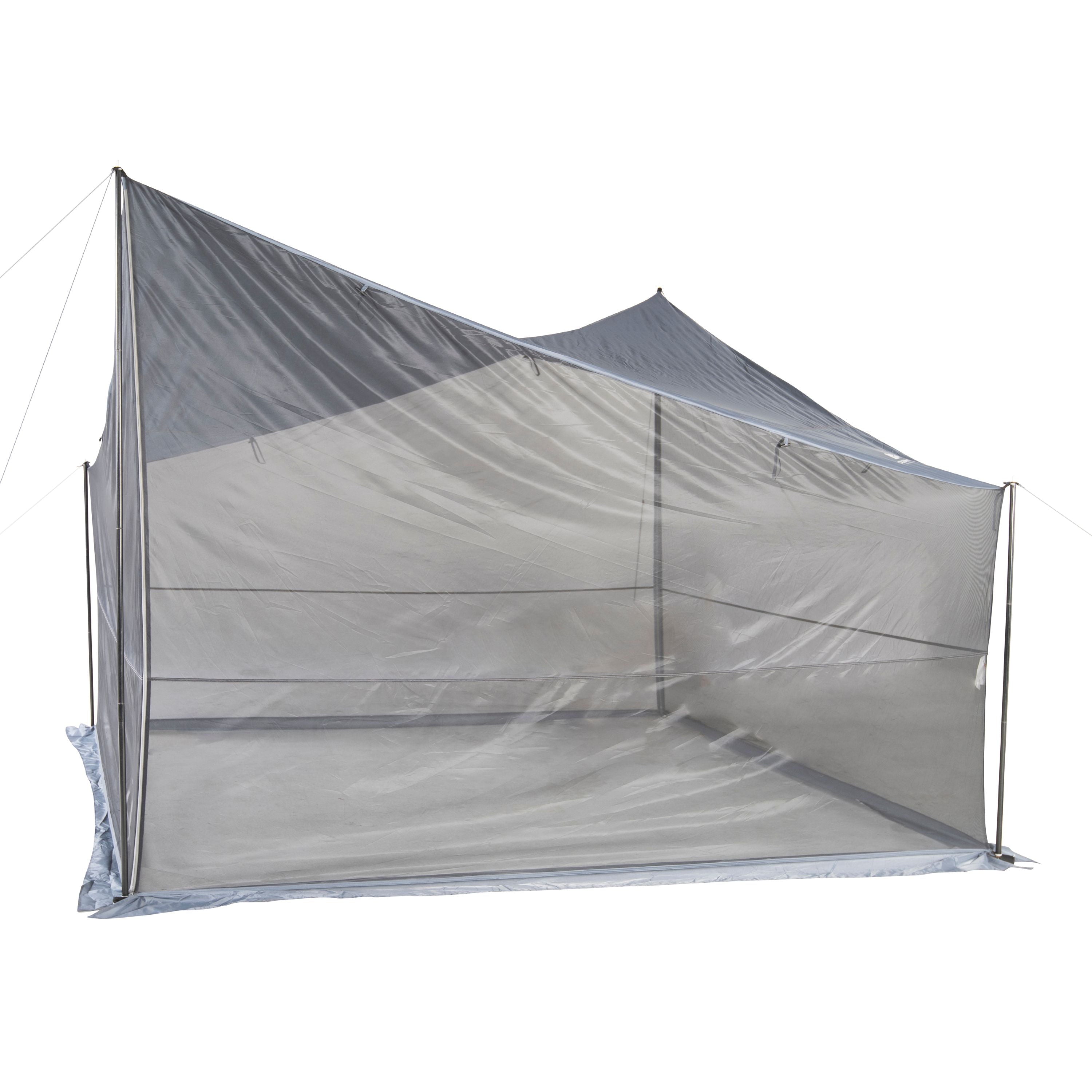 Ozark Trail Tarp Shelter， 9' x 9' with UV Protection and Roll-up Screen Walls