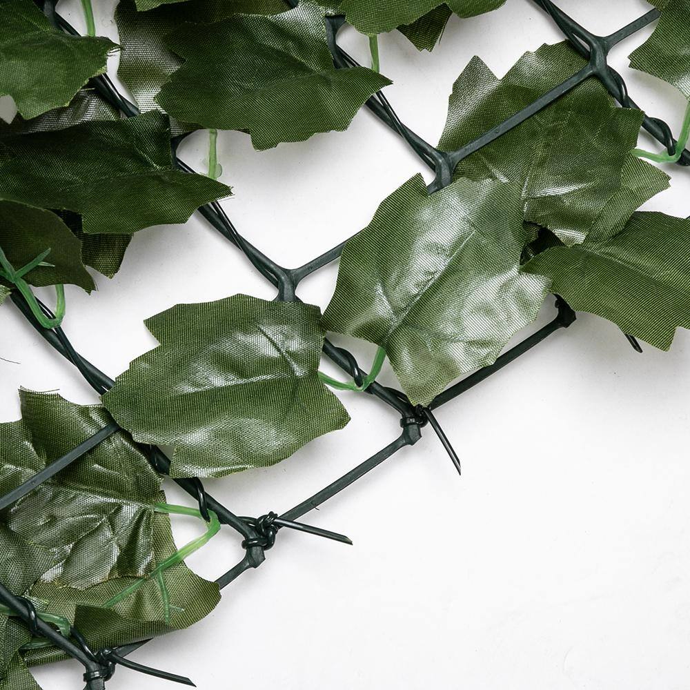 VINGLI 39 in. x 119 in. Artificial Hedges Faux Ivy Leaves Garden Fence Decorative Trellis Privacy Screen Mesh HD-G89000627