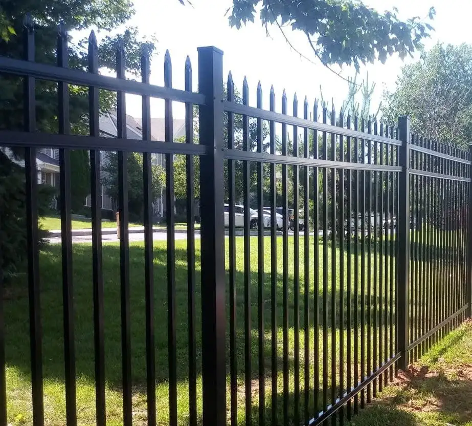 Powder coated Australia aluminium  2 rails spear top flat bottom welded metal pool fence panels 1200mm x 2400mm