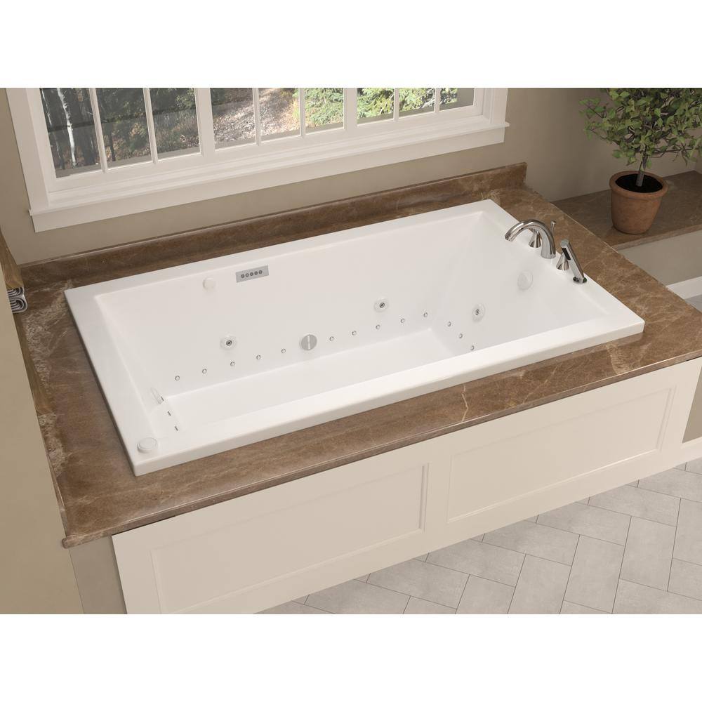 Universal Tubs Sapphire Diamond Series 5 ft. Right Drain Rectangular Drop-in Whirlpool and Air Bath Tub in White HD3260VNDRX