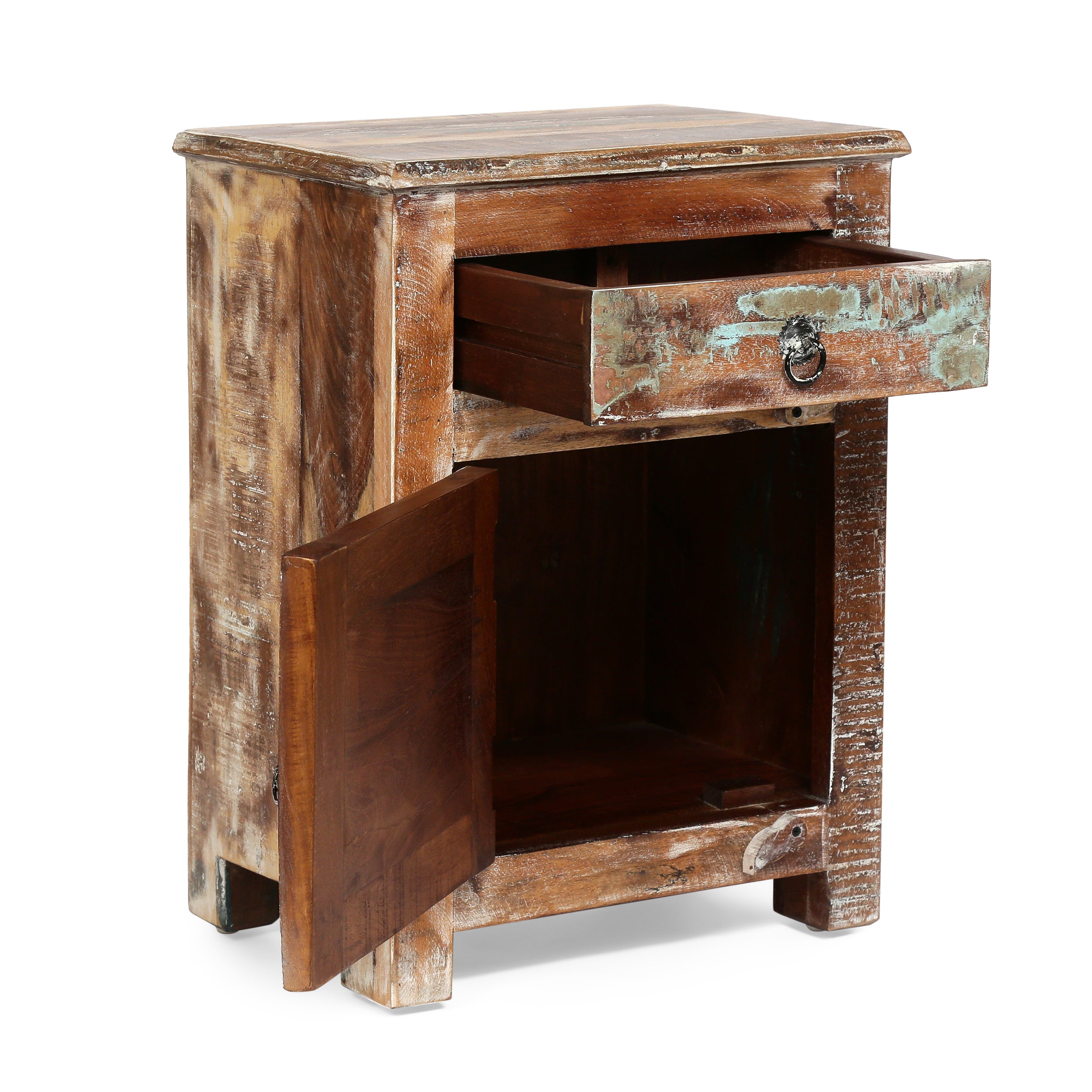 Screven Boho Handcrafted Wood Nightstand