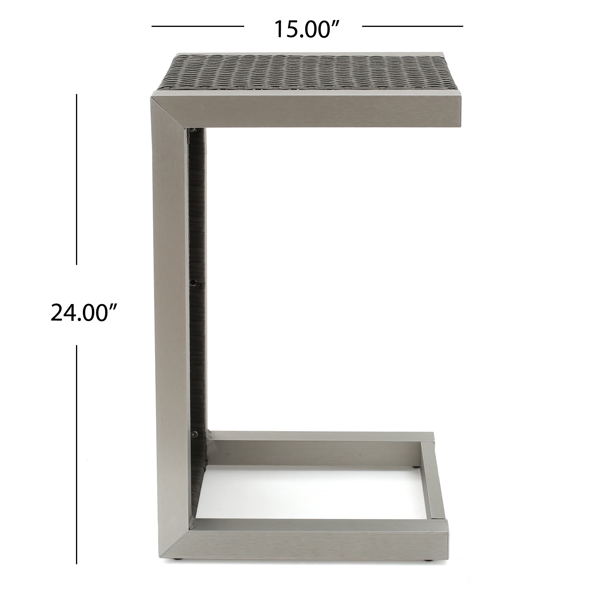 Crested-Bay Modern Aluminum C-Shaped End Table