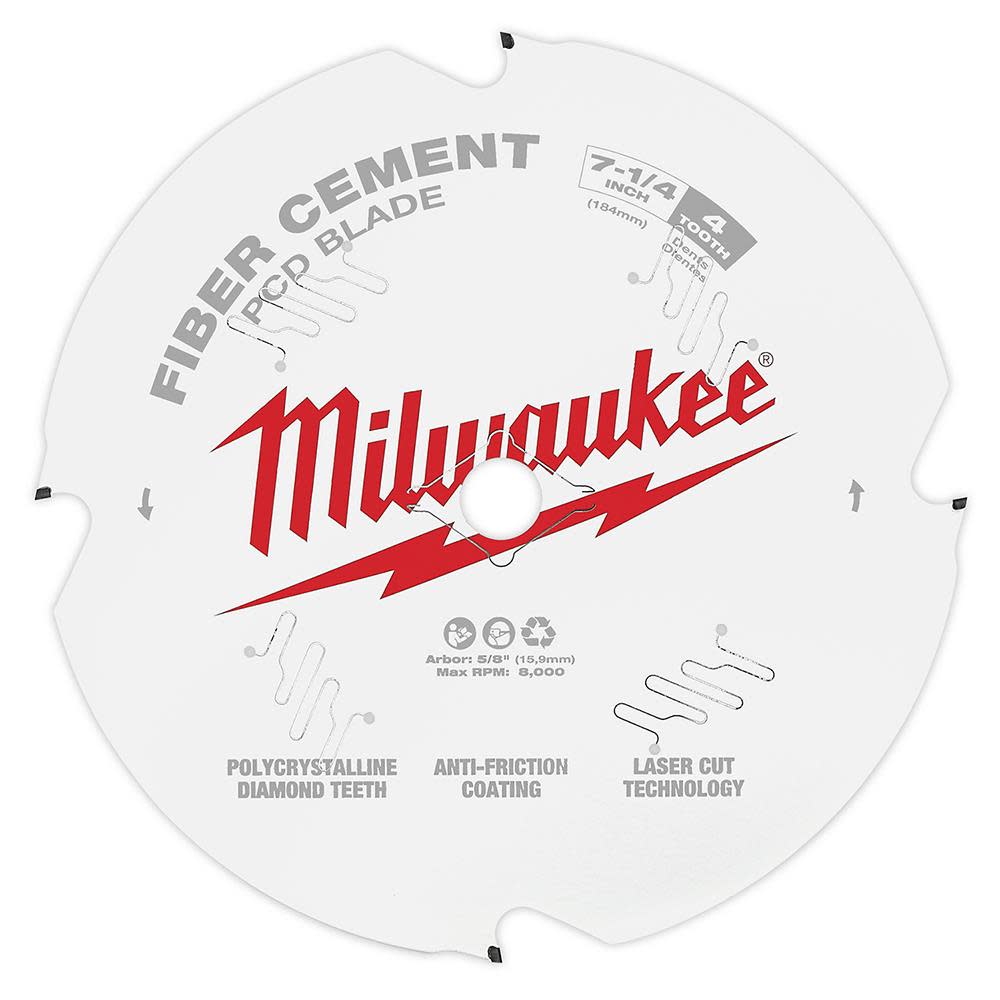 Milwaukee 7-1/4 in. PCD/Fiber Cement Circular Saw Blade 48-40-7000 from Milwaukee