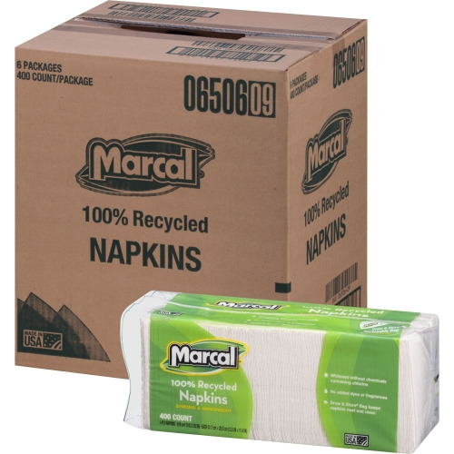 Marcal 100% Recycled Luncheon Napkins  MRC6506CT