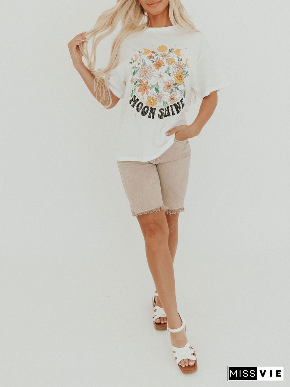 Floral Moon Shine Graphic Tee