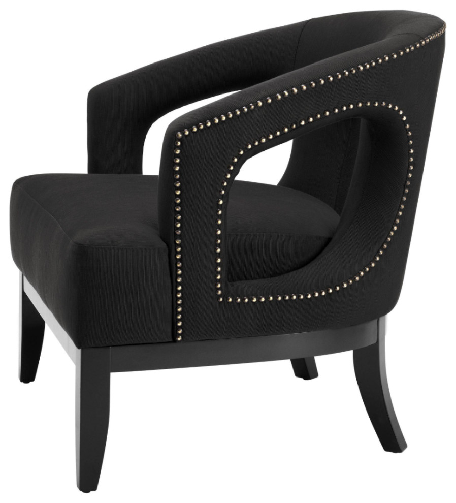 Black Upholstered Accent Chair  Eichholtz Adam   Transitional   Armchairs And Accent Chairs   by Oroa   Distinctive Furniture  Houzz