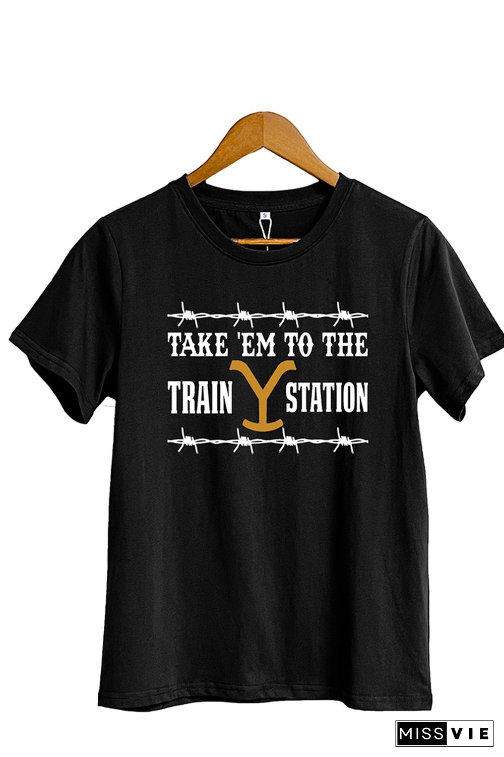 Take 'Em To The Train Station Short Sleeve Graphic Tee Wholesale