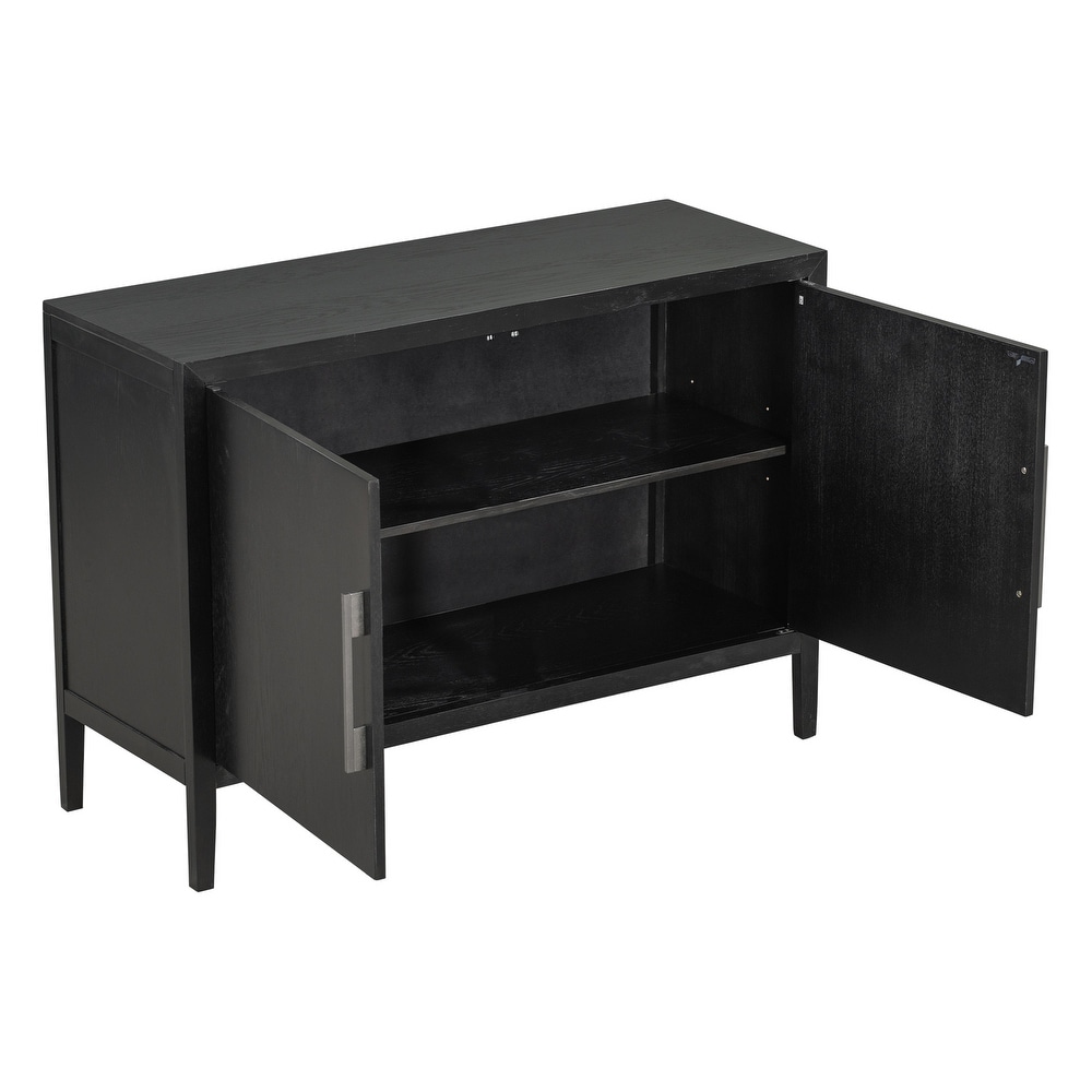 Storage Cabinet  Sideboard Wooden Cabinet with 2 Metal Handles and 2 Doors for Hallway/Entryway/Living Room/Bedroom