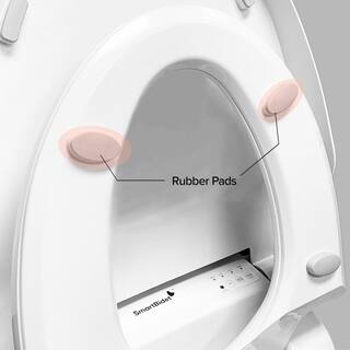 SmartBidet Electric Bidet Seat for Elongated and French Curve Toilets in White with Heated Seat Remote Control and Nightlight SB-2400ER