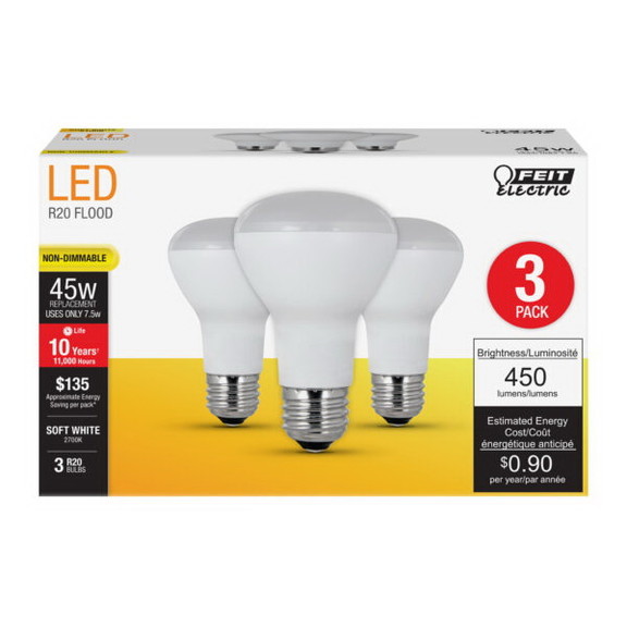 FEIT R20/10KLED/3/CAN LED Bulb  7.5 W Fixture  120...