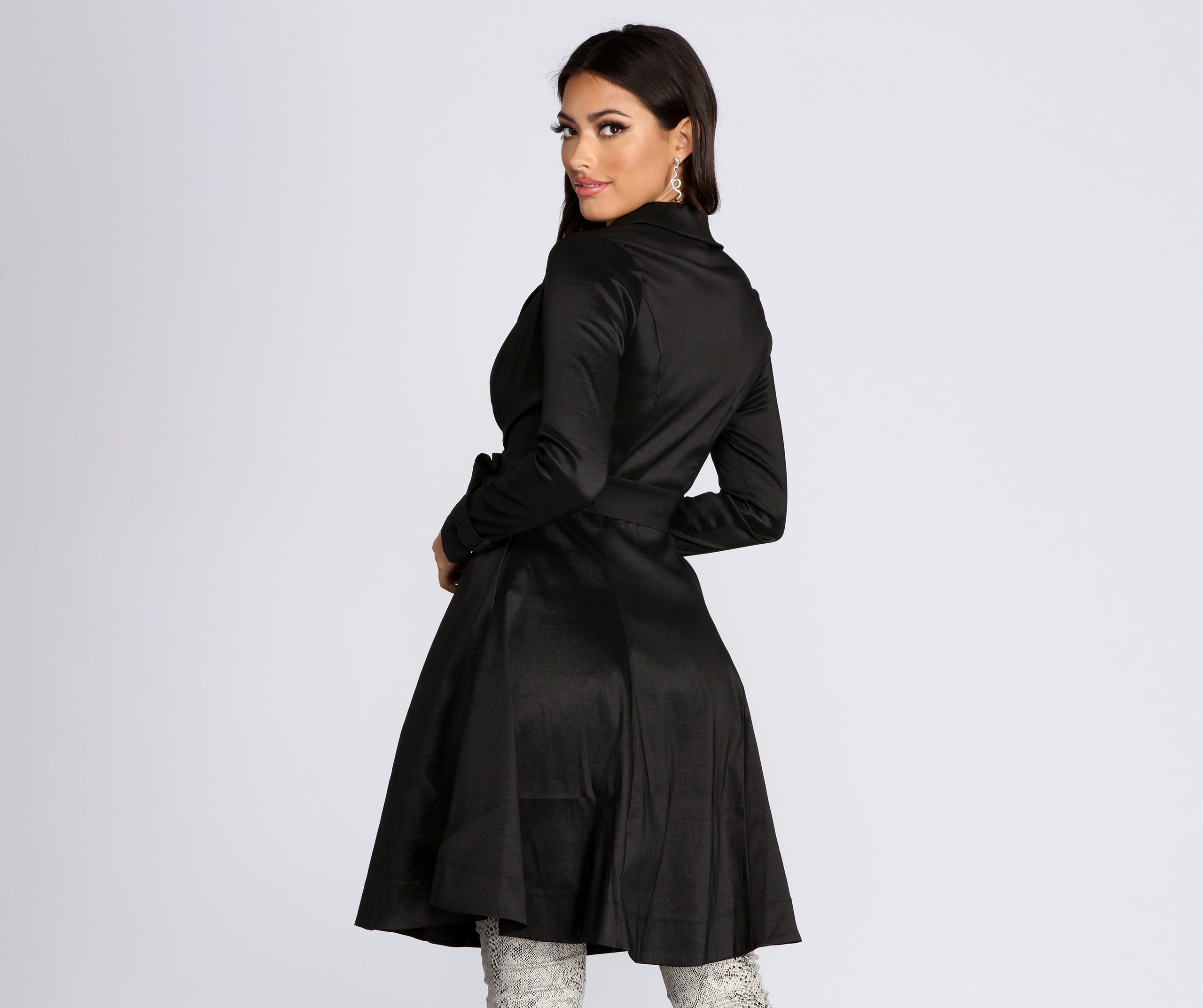 Taffeta Trench Coat Dress