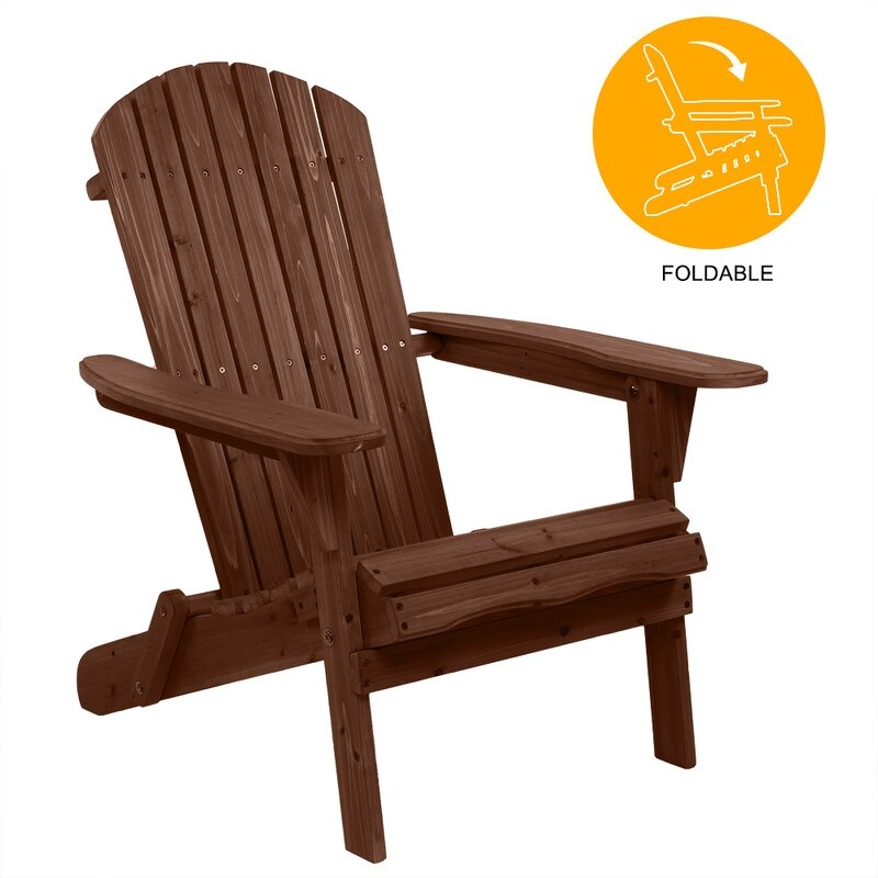 Outdoor Folding Wooden Adirondack Lounger Chair