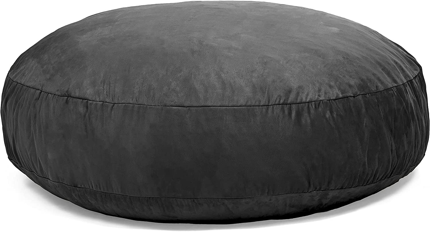 Jaxx 6 Foot Cocoon Large Bean Bag Chairs for Adults, Black