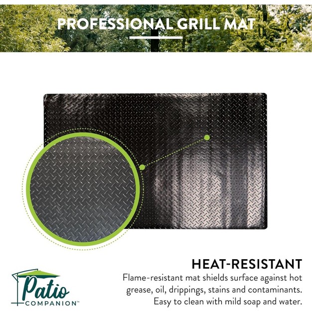 Patio Companion Professional Heavy Duty 48 29 Under Grill Mat 5 Year Warranty Fire Resistant Oil proof Waterproof Non slip Bbq Protector