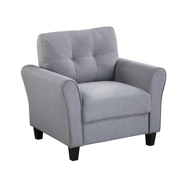 1-Seat Modern Accent Living Room Armchair Linen Upholstered Couch Furniture with Wood Frame and Durable Legs for Home or Office