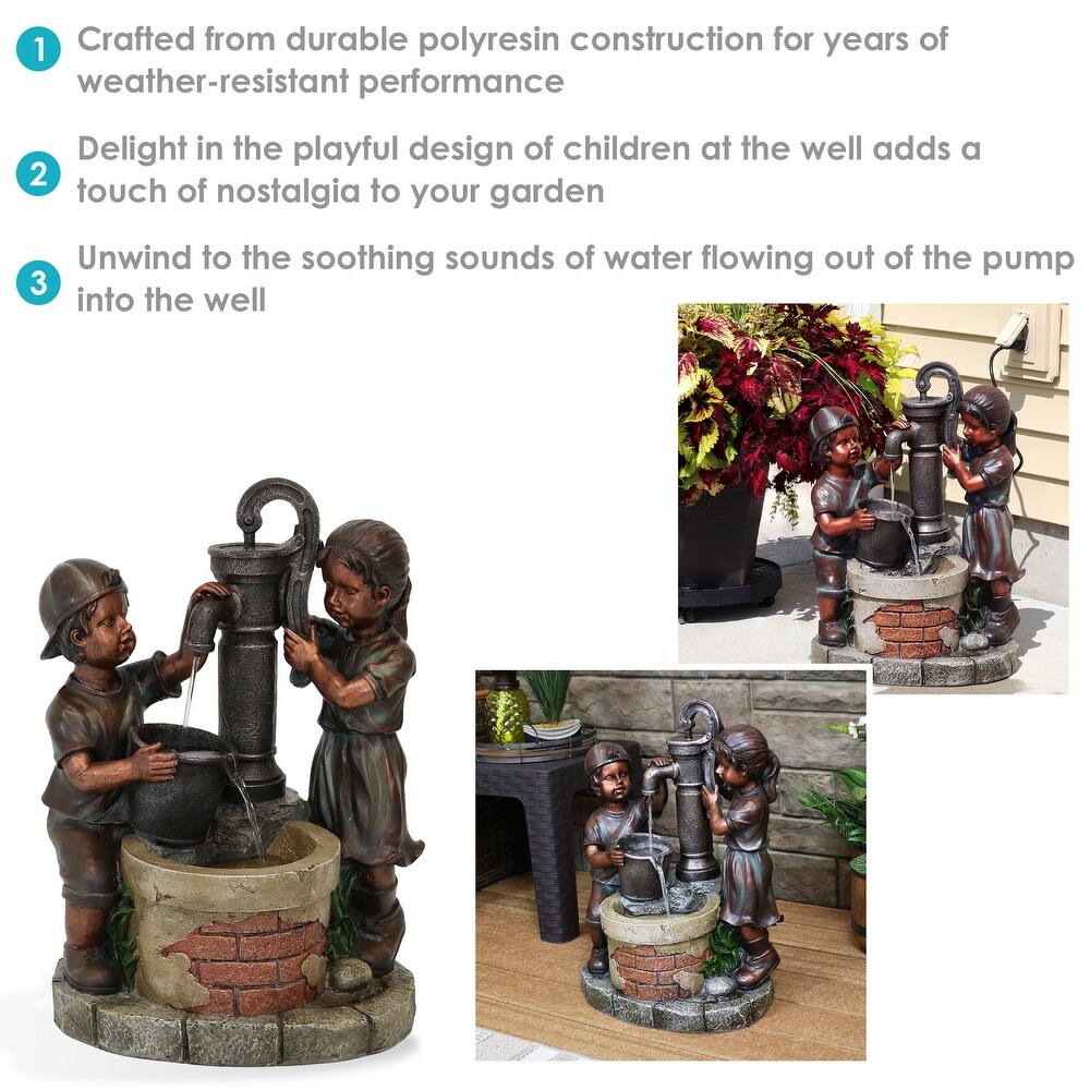 Jack   Jill Water Pump and Well Outdoor Water Fountain 24\