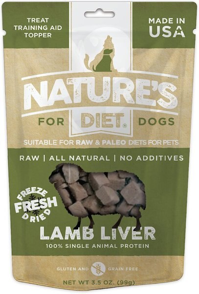 Nature's Diet Lamb Liver Raw Freeze-Dried Dog Treats， 3.5-oz pouch