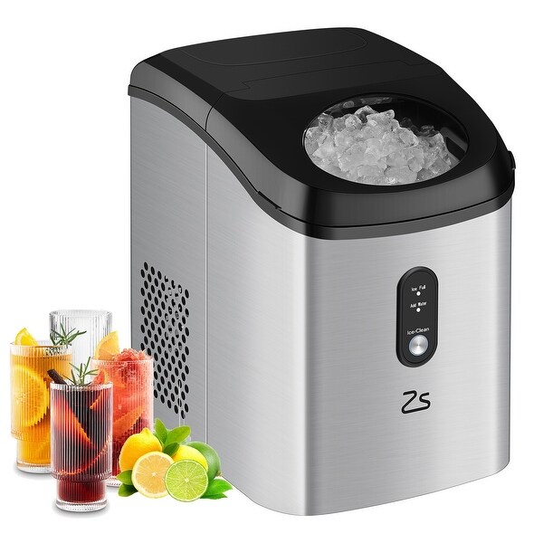 33Lbs/24H Countertop Nugget Ice Maker， Portable with Ice Scoop