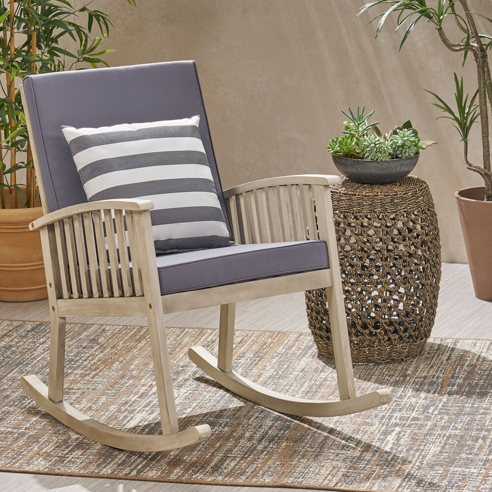 Casa Outdoor Acacia Wood Rocking Chair by Christopher Knight Home