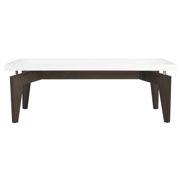 SAFAVIEH Mid-Century Modern Josef White/ Dark Brown Lacquer Coffee Table - 43.3