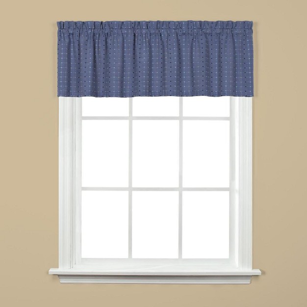 Hopscotch Collection Window Tiers amp Valance In Denim Blue By Saturday Knight Ltd