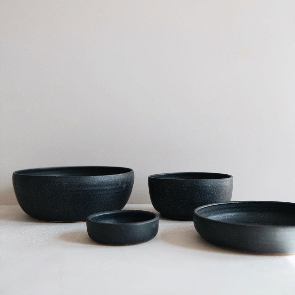 Ceramic Flat Bowl - Dark