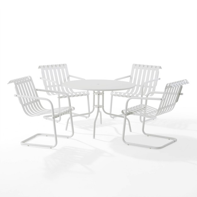 Gracie 5pc Outdoor Metal Dining Set With Table amp 4 Armchairs Crosley