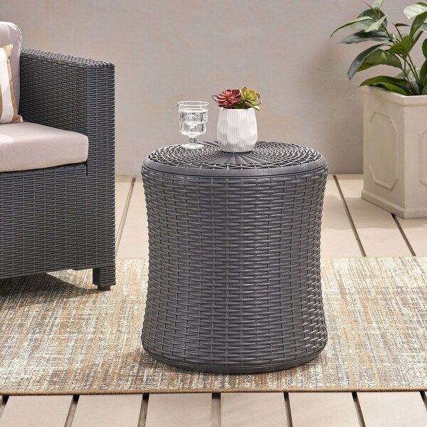 Patio Side Table with Weatherresistant Properties and a Unique Plastic Blend Material