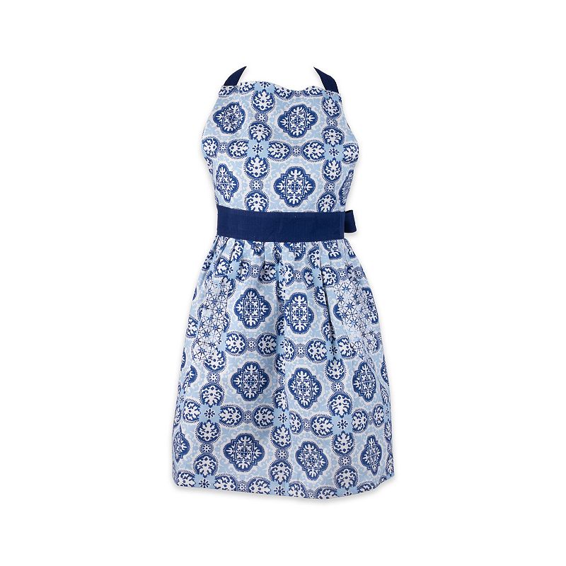 31 x 40 Blue and White Lagos Print Apron