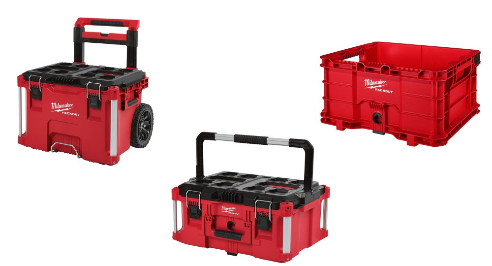 Milwaukee PACKOUT Rolling Tool Box， Large Tool Box， and Crate Bundle ;