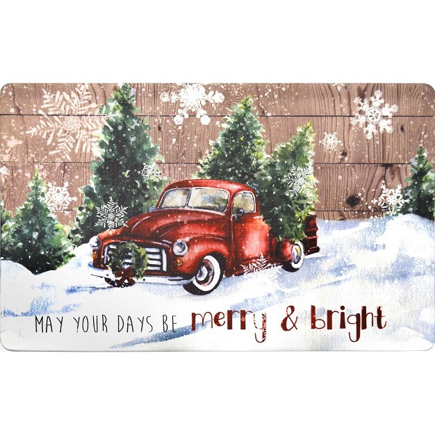 Holiday Themed Christmas Xmas Cushioned Anti fatigue Kitchen Mat may Your Days Be Merry